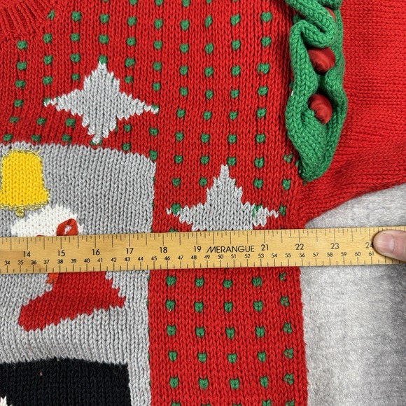 Viviane's Palette Sweater Woman's Large Red Vintage Chunky Knit 3D Christmas - Picture 8 of 8